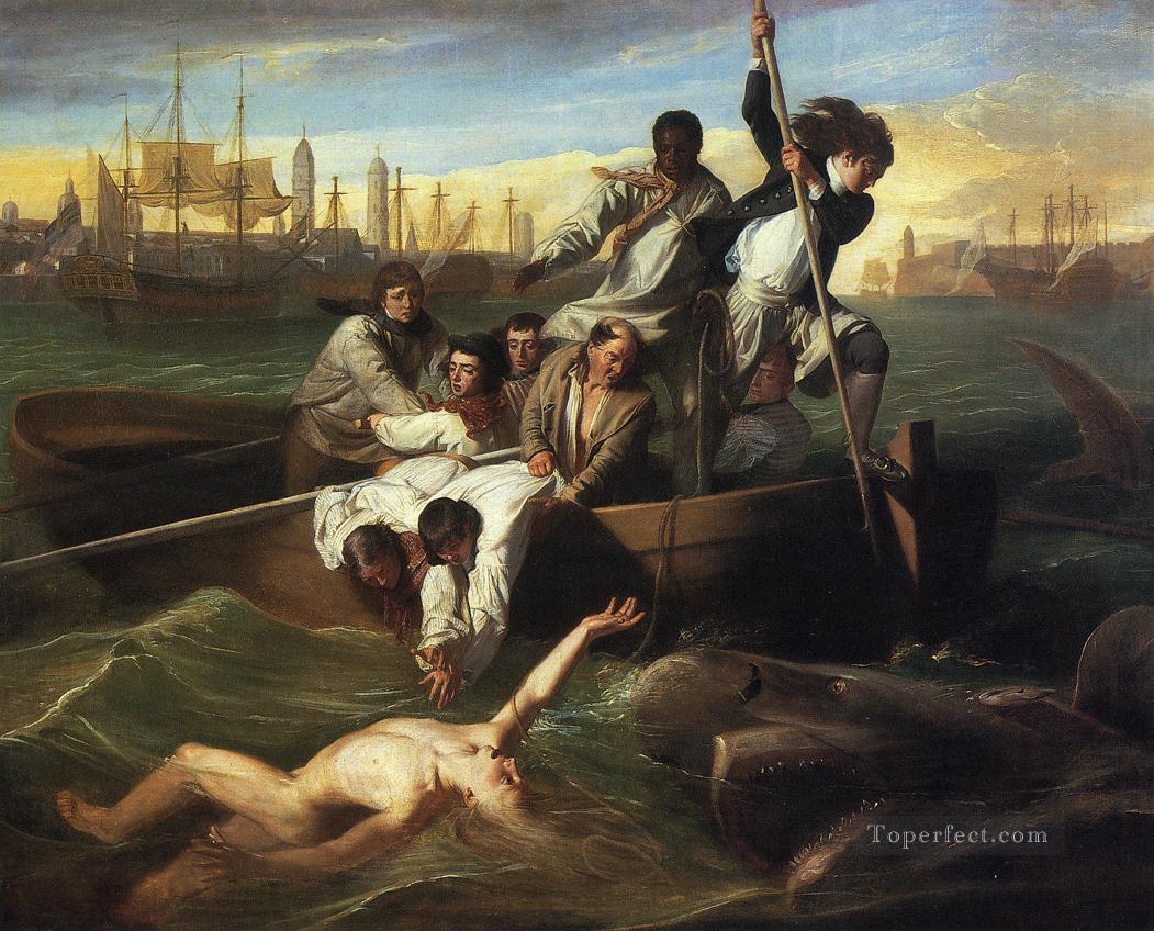 ワトソンとシャークの植民地ニューイングランド ジョン・シングルトン・コプリー油絵